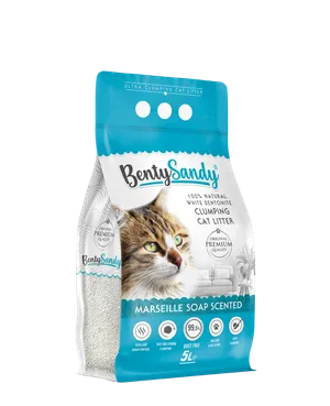 Arena para gatos Bentysandy Ultra absorbente y Ultra aglomerante 100% bentonita con aroma 5L/4.35Kg